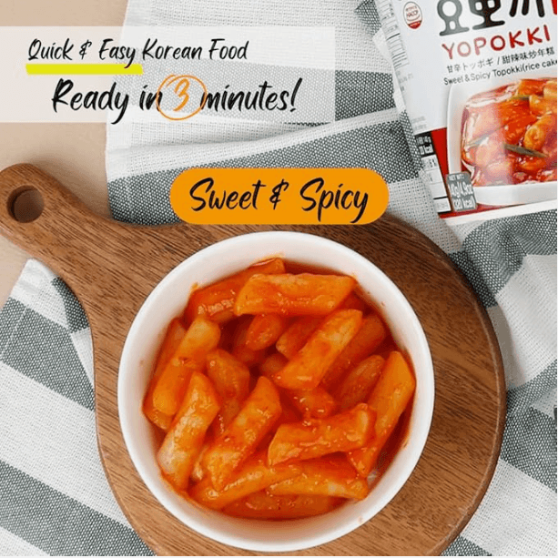 Sweet & Mild Spicy Tteokbokki Cup — served