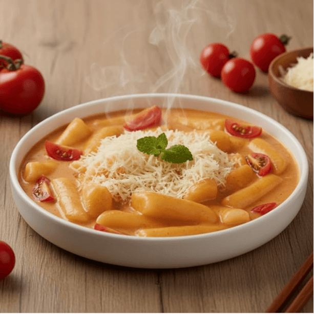 Rose Tteokbokki Cup — served